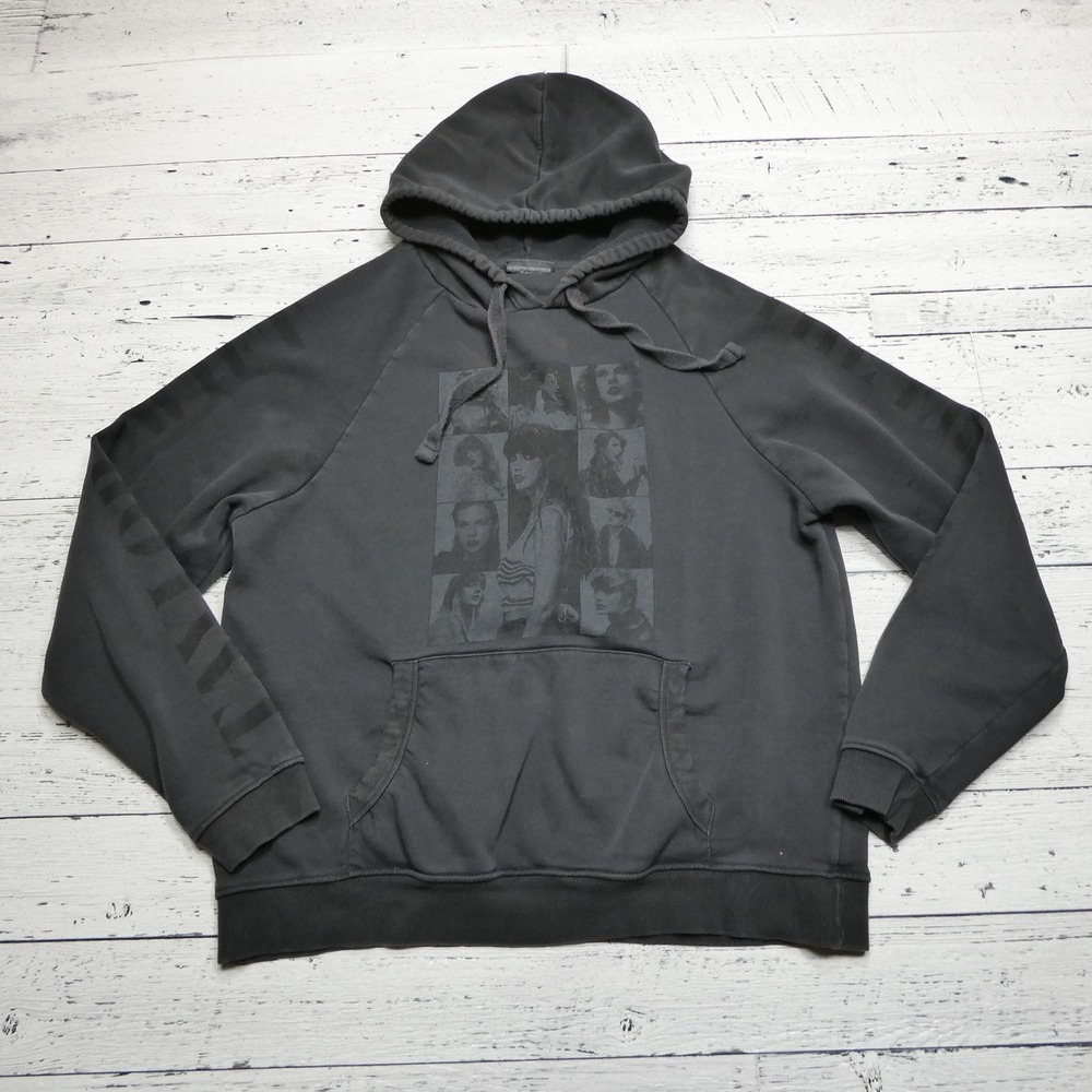 Taylor Swift The Eras Tour Hoodie Mens Large Gray Pullover Graphic Sweatshirt